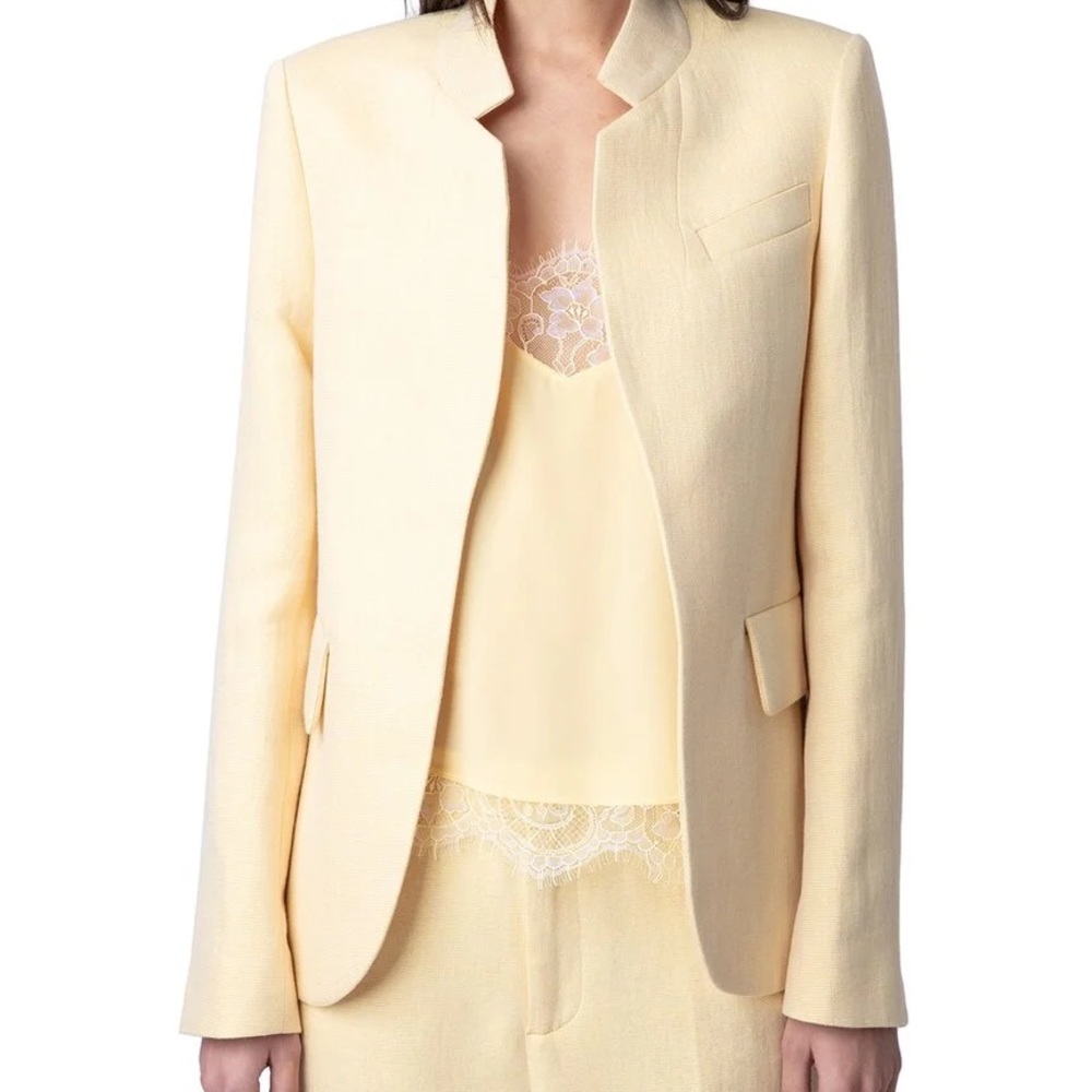 Zadig & Voltaire Very Lin Lurex Butter Yellow Blazer